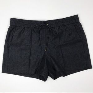 J.Crew NWT Pull On Flannel Shorts Dark Gray Wool Blend Size Medium